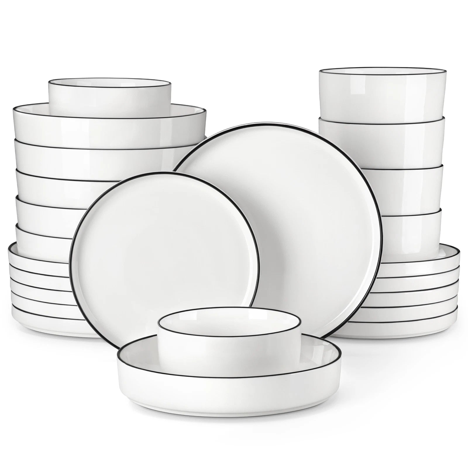 Porcelain Dinnerware Set Bowl & Plate Set Kitchen Dishware Set