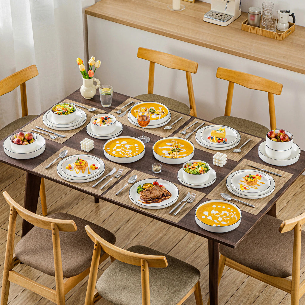 Porcelain Dinnerware Set Bowl & Plate Set Kitchen Dishware Set