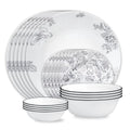 New Corelle Livingware 16pc Francheska Dinnerware Set -Premium Vitrelle Glass