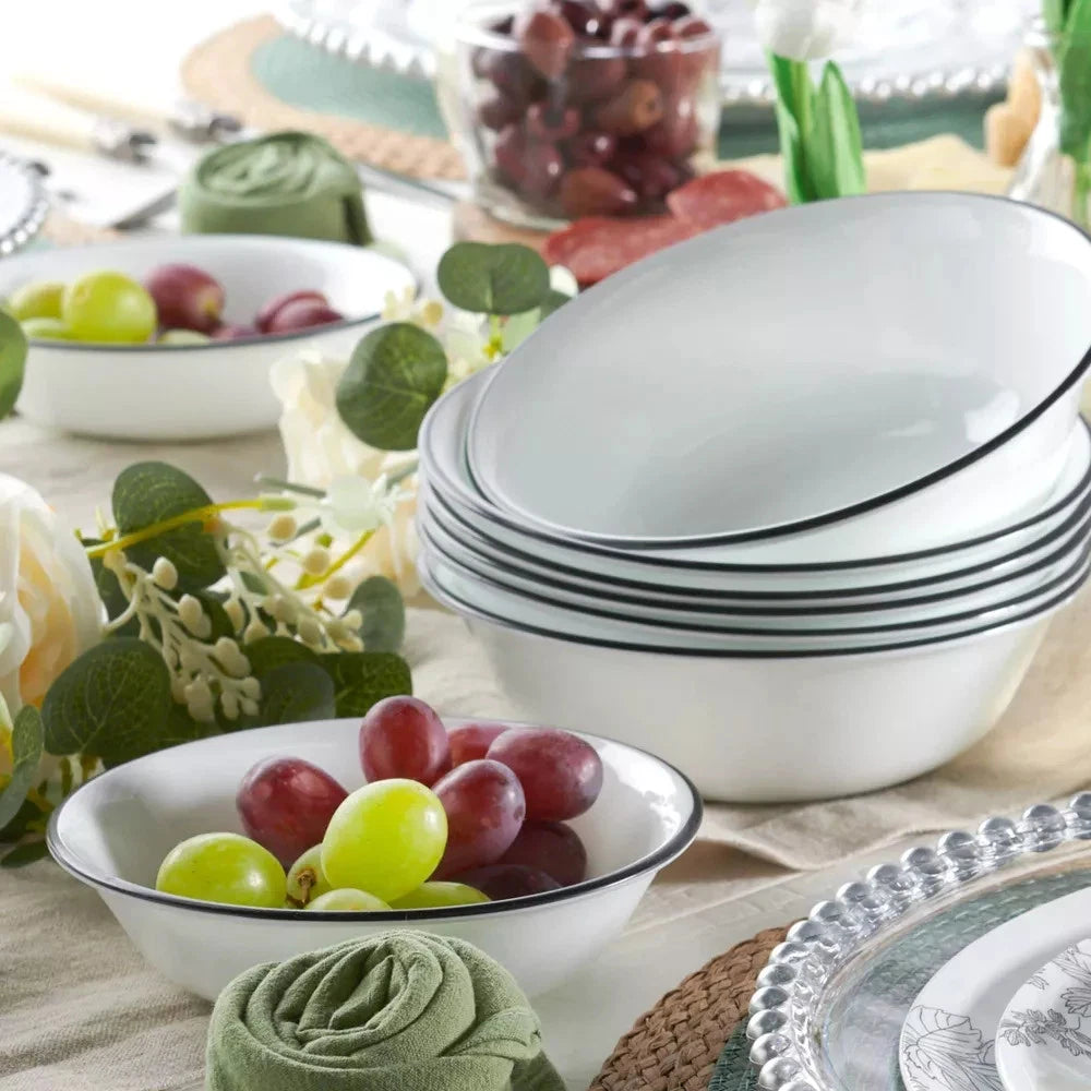 New Corelle Livingware 16pc Francheska Dinnerware Set -Premium Vitrelle Glass